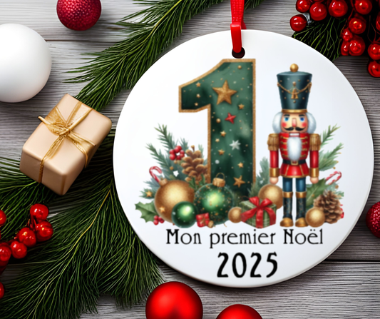 Mon Premier Noël Ceramic Ornament – Baby’s First Christmas Keepsake 2025