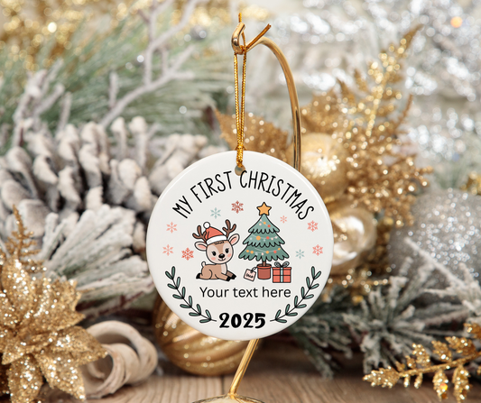 My First Christmas Ceramic Ornament – Personalized Baby Keepsake 2025