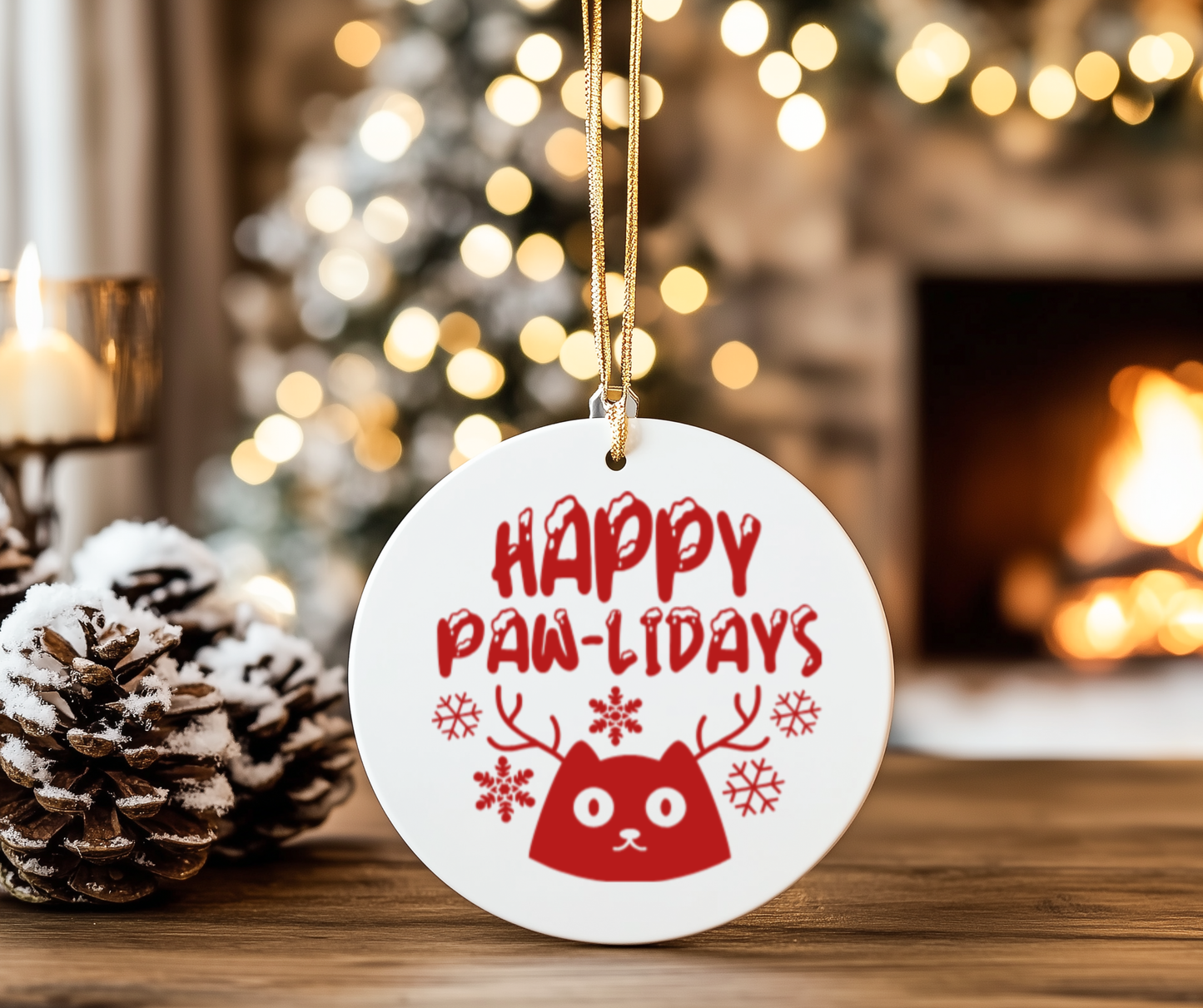 Happy Paw-lidays Ceramic Ornament – Pet Lover Christmas Tree Decoration