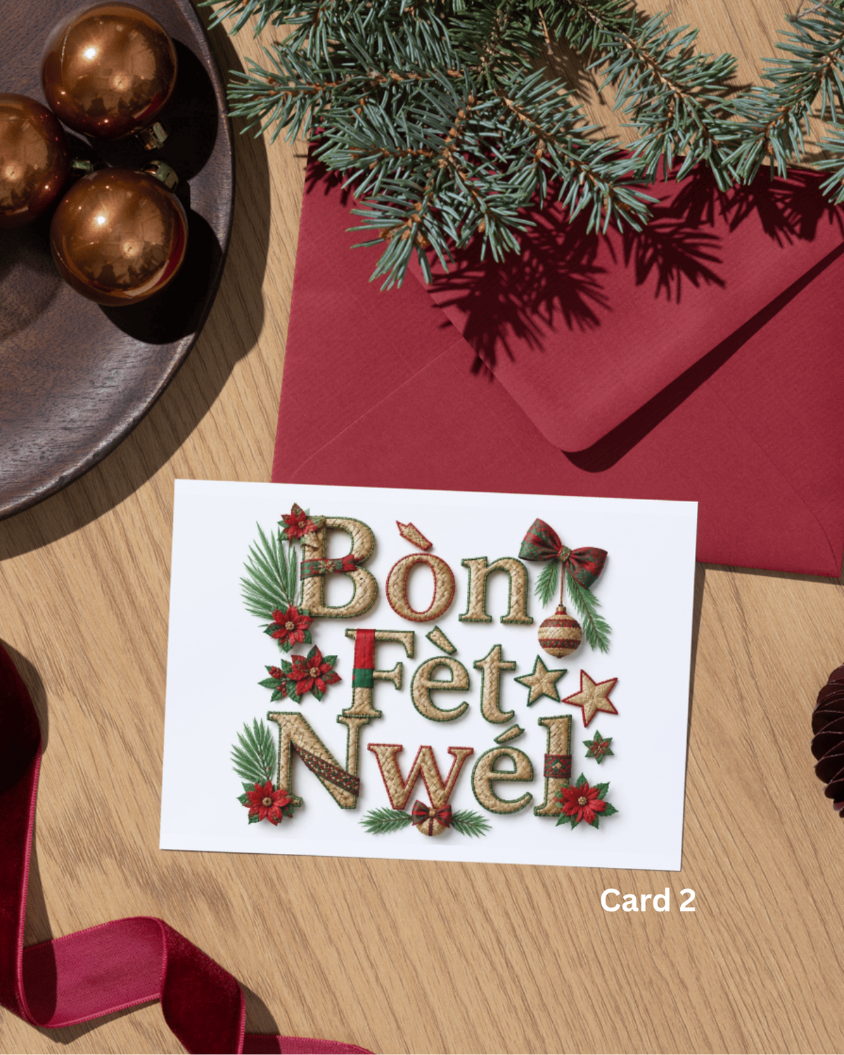 Bòn Fèt Nwèl Greeting Card