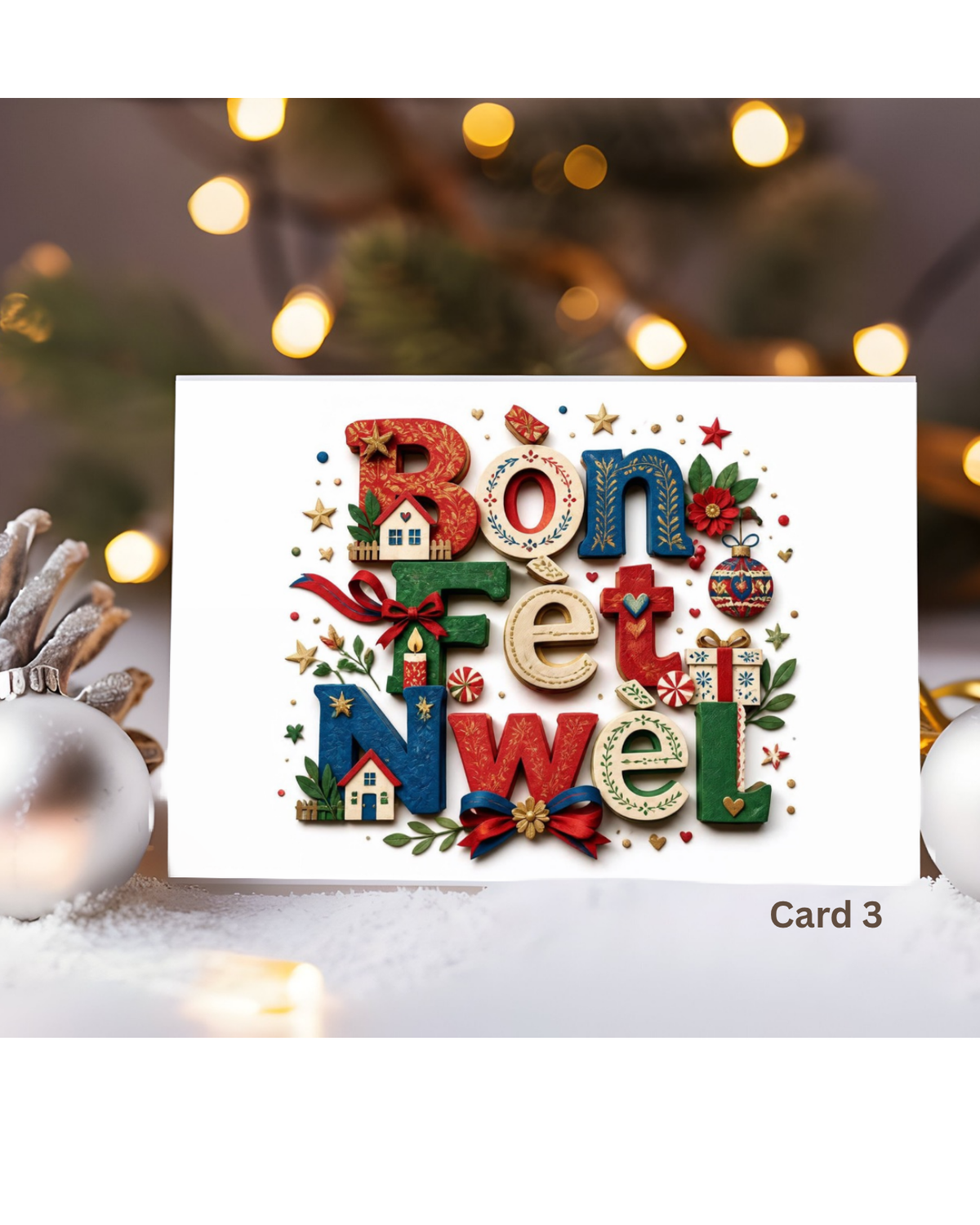 Card 3 – Little Houses Lakay Bòn Fèt Nwèl Haitian Christmas card