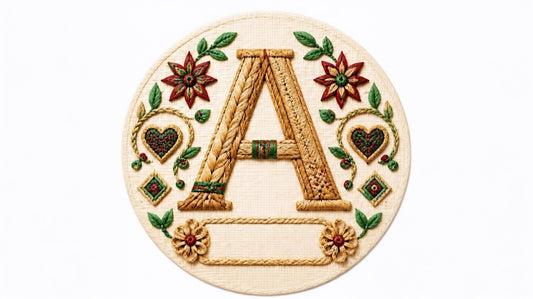 Letter A woven straw personalized monogram Christmas ornament